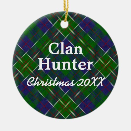 Clan Hunter Scottish Tartan Ceramic Ornament