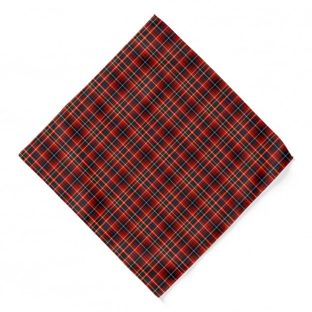 Clan Innes Bright Red Scottish Tartan Bandana (Front)