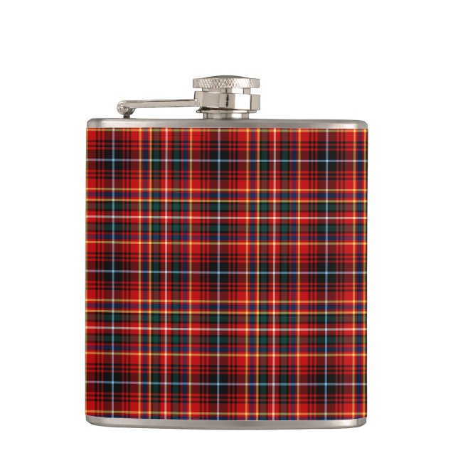 Clan Innes Bright Red Tartan Flask (Front)