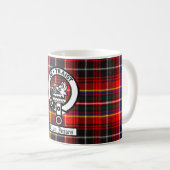 Clan Innes Crest Badge and Tartan Coffee Mug (Front Right)