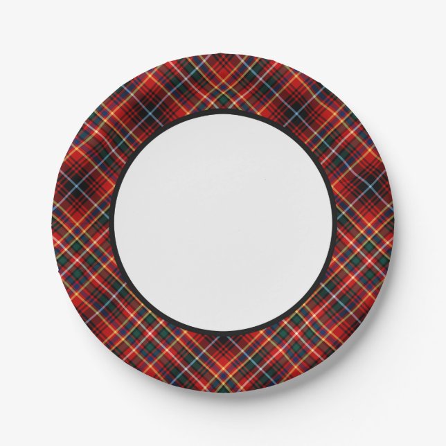 Clan Innes Tartan Border Paper Plates (Front)