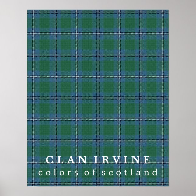 Clan Irvine Colors of Scotland Tartan Poster (Front)