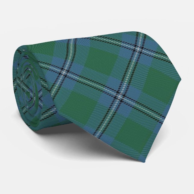 Clan Irvine Irwin Letter I Monogram Tartan Neck Tie (Rolled)