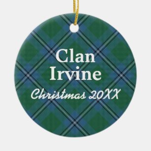 Clan Irvine Scottish Tartan Ceramic Ornament