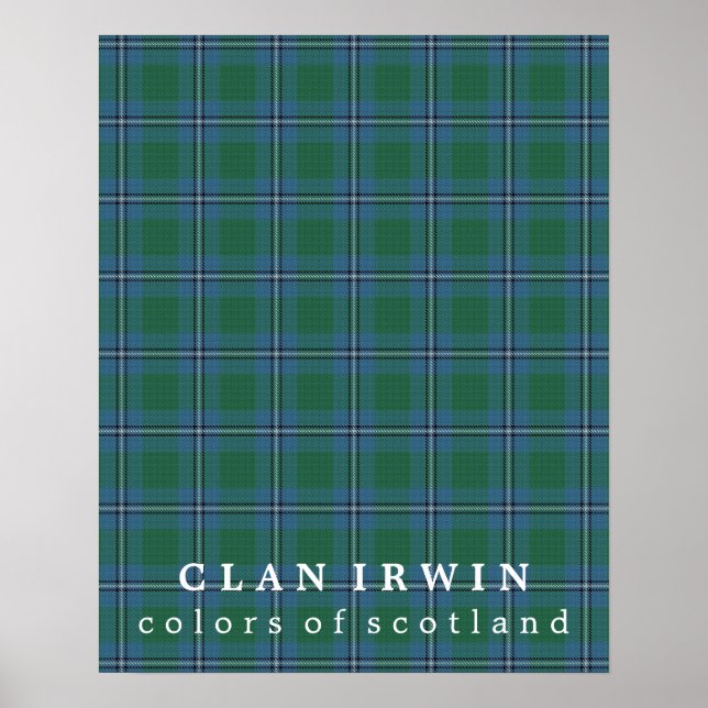 Clan Irwin Colors of Scotland Tartan Poster (Front)