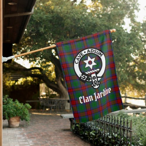 Clan Jardine Crest Badge And Tartan  House Flag