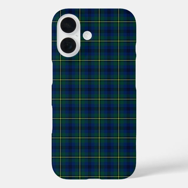 Clan Johnston Blue, Green, and Yellow Plaid Case-Mate iPhone Case (Back)