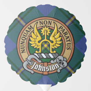 Clan Johnston Crest over Tartan Balloon
