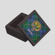 Clan Johnston Crest over Tartan Gift Box
