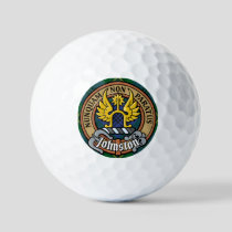 Clan Johnston Crest over Tartan Golf Balls