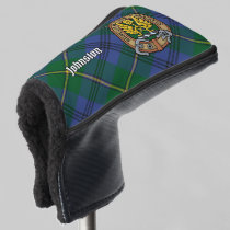 Clan Johnston Crest over Tartan Golf Head Cover
