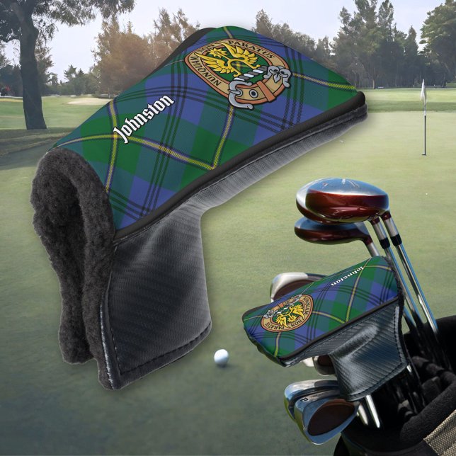 Clan Johnston Crest over Tartan Golf Head Cover (Creator Uploaded)