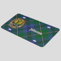 Clan Johnston Crest over Tartan License Plate