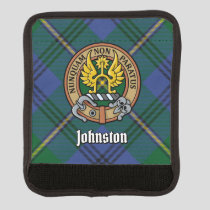Clan Johnston Crest over Tartan Luggage Handle Wrap