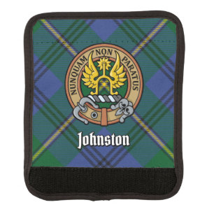 Clan Johnston Crest over Tartan Luggage Handle Wrap