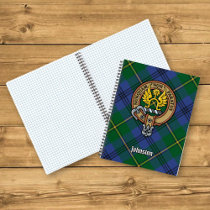 Clan Johnston Crest over Tartan Notebook