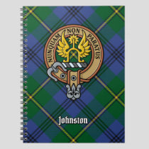 Clan Johnston Crest over Tartan Notebook