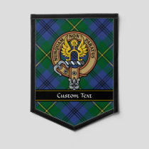 Clan Johnston Crest over Tartan Pennant