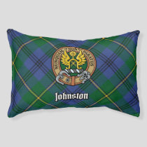 Clan Johnston Crest over Tartan Pet Bed