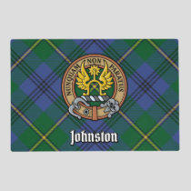 Clan Johnston Crest over Tartan Placemat