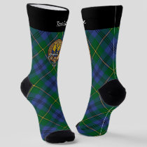 Clan Johnston Crest over Tartan Socks
