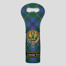 Clan Johnston Crest over Tartan Wine Bag