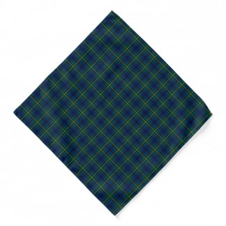 Clan Johnston Green, Blue and Yellow Tartan Bandana