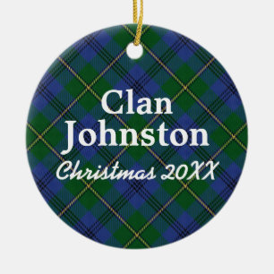 Clan Johnston Scottish Tartan Ceramic Ornament