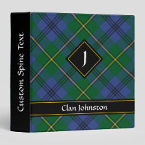 Clan Johnston Tartan 3 Ring Binder