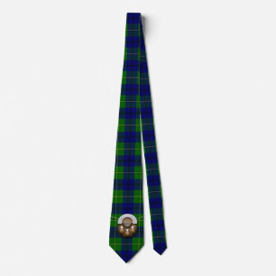 Clan Johnston Tartan And Sporran Neck Tie