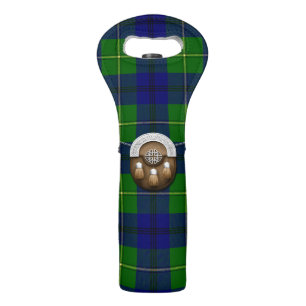 Clan Johnston Tartan And Sporran Wine Bag