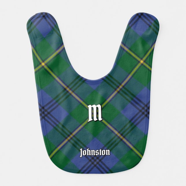 Clan Johnston Tartan Baby Bib (Front)