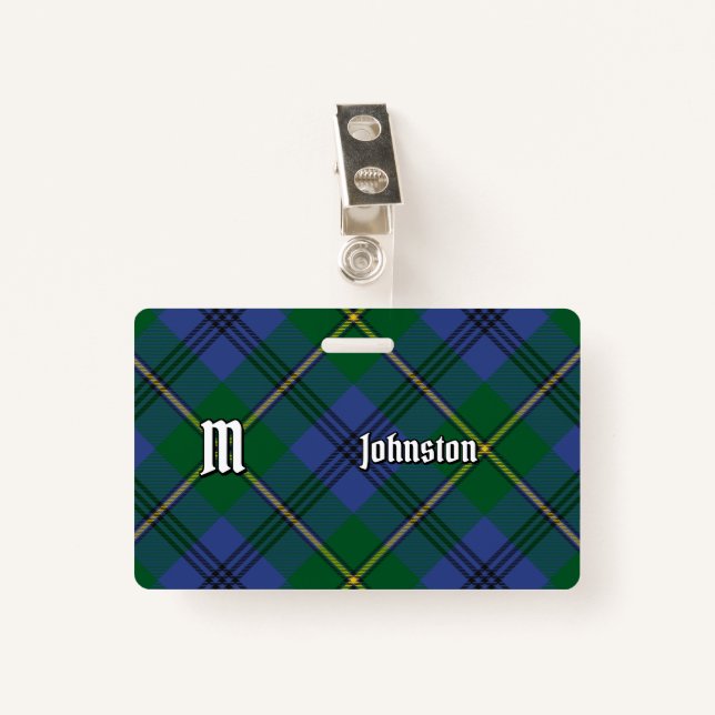 Clan Johnston Tartan Badge (Front with Clip)
