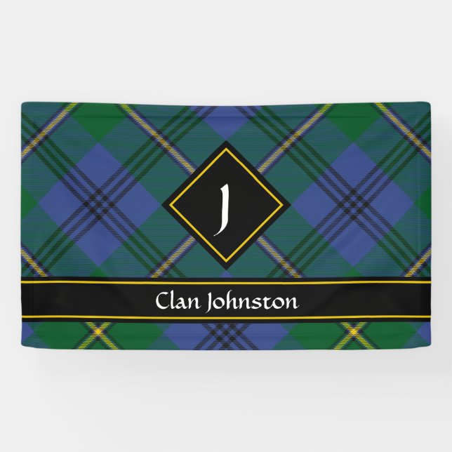 Clan Johnston Tartan Banner (Horizontal)