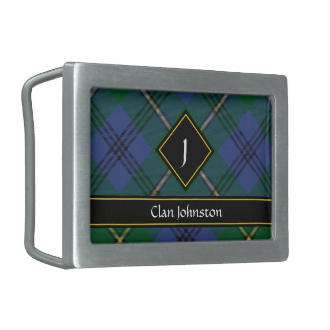 Clan Johnston Tartan Belt Buckle (Front Left)