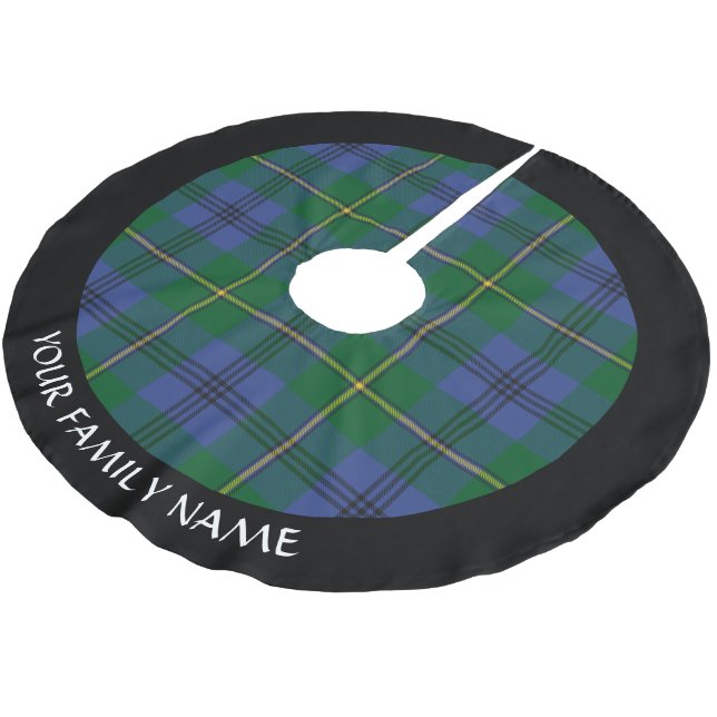Clan Johnston Tartan Brushed Polyester Tree Skirt (Angled)