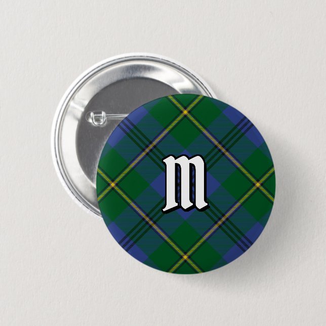 Clan Johnston Tartan Button (Front & Back)