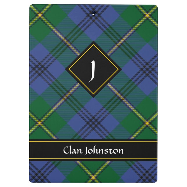 Clan Johnston Tartan Clipboard (Back)