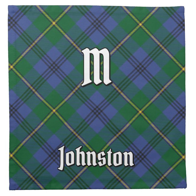 Clan Johnston Tartan Cloth Napkin (Front)
