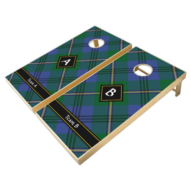 Clan Johnston Tartan Cornhole Set (Angled)