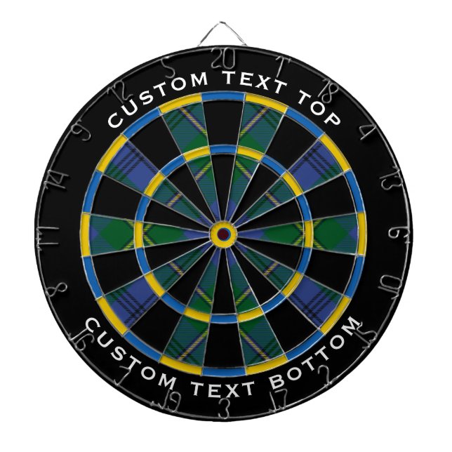 Clan Johnston Tartan Dart Board (Front)