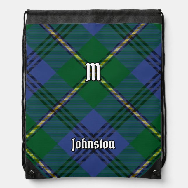 Clan Johnston Tartan Drawstring Bag (Front)