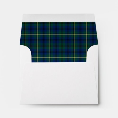 Clan Johnston Tartan Green and Royal Blue Plaid Envelope