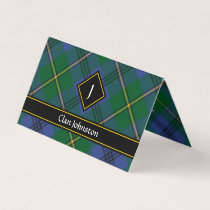 Clan Johnston Tartan Horizontal Folded Business Card