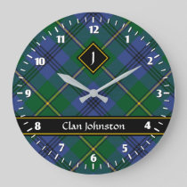 Clan Johnston Tartan Large Clock