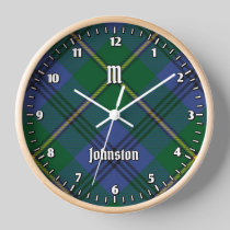 Clan Johnston Tartan Large Clock