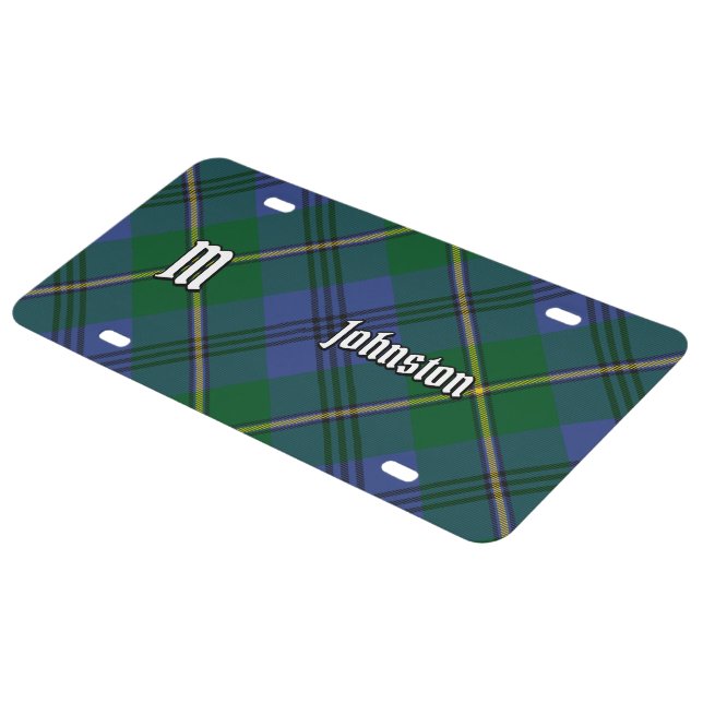Clan Johnston Tartan License Plate (Side)