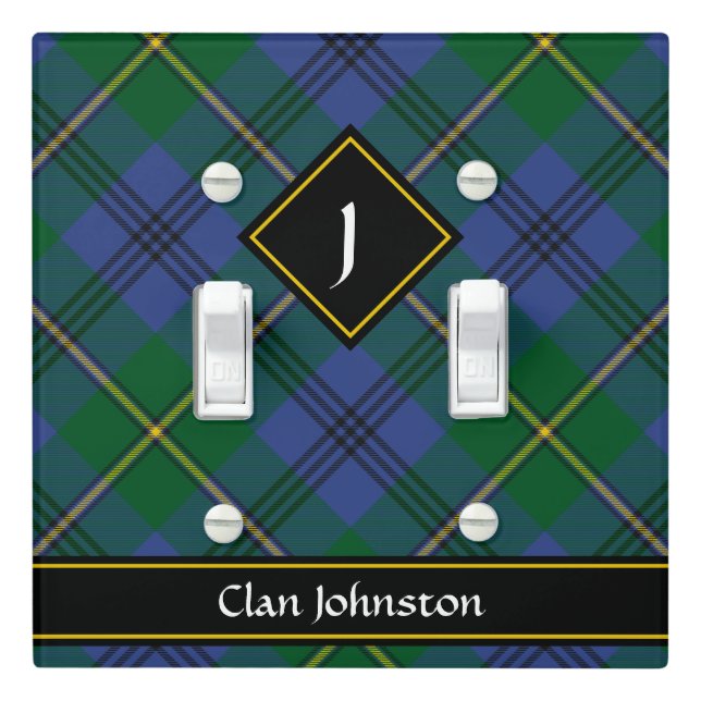 Clan Johnston Tartan Light Switch Cover (In Situ)
