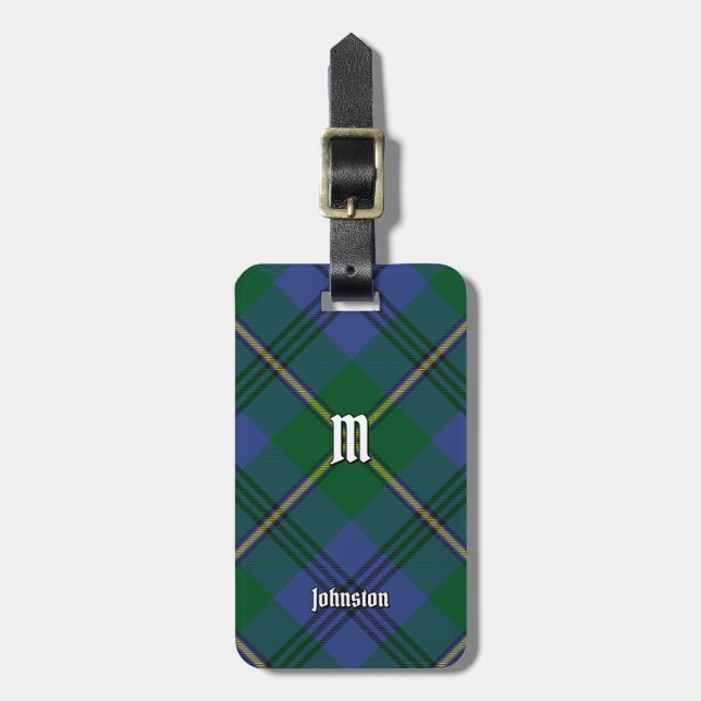 Clan Johnston Tartan Luggage Tag (Front Vertical)