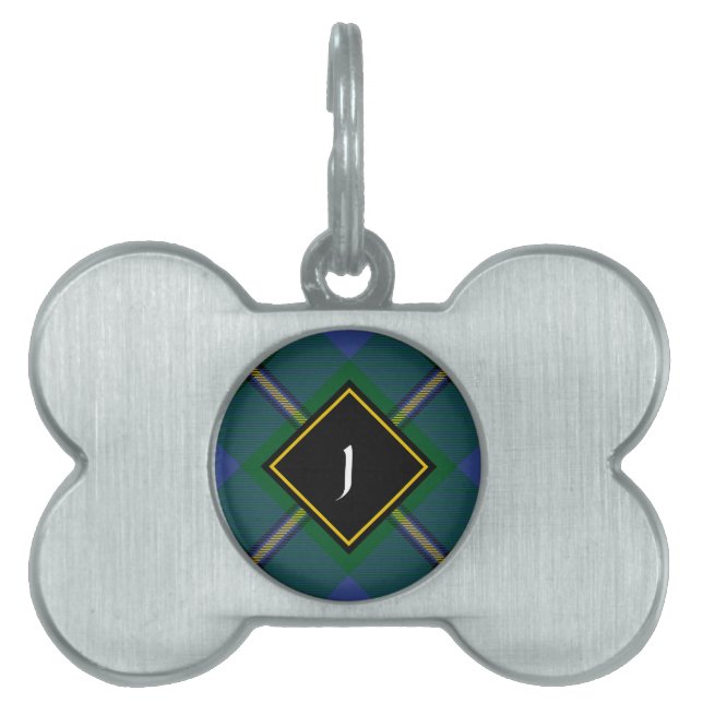 Clan Johnston Tartan Pet ID Tag (Front)